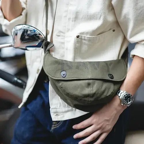 Japanese Brand Y2k military canvas utility crossbody belt bag fanny pack Size ONE SIZE - 2 Thumbnail