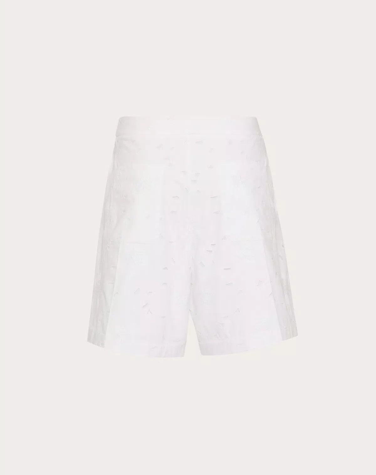 Valentino oc11z0725 San Gallo Cotton Bermuda Shorts in White Size US 30 / EU 46 - 2 Thumbnail