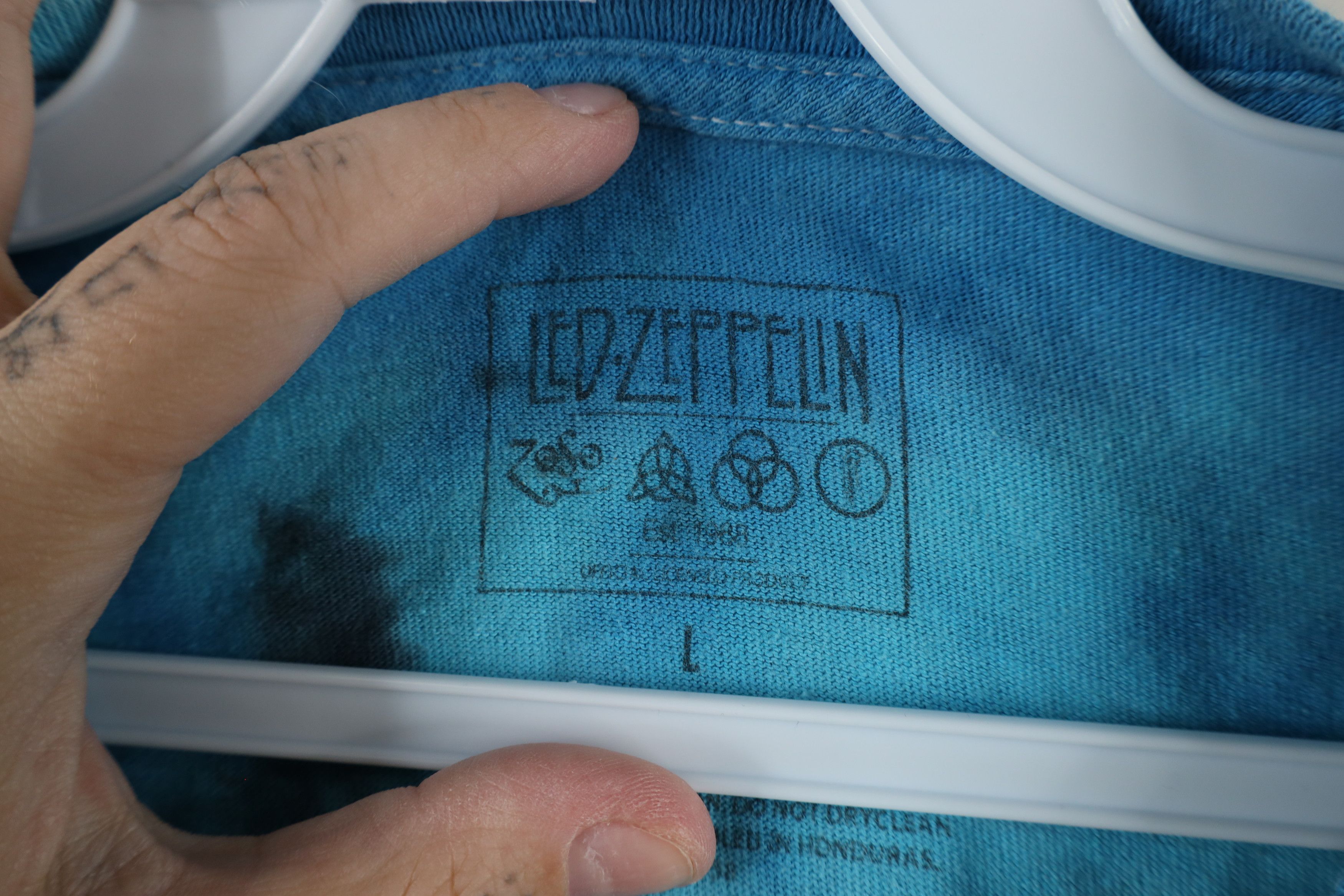 Vintage Retro Led Zeppelin Band T-Shirt Rainbow Tie Dye Acid Wash Size US L / EU 52-54 / 3 - 6 Thumbnail