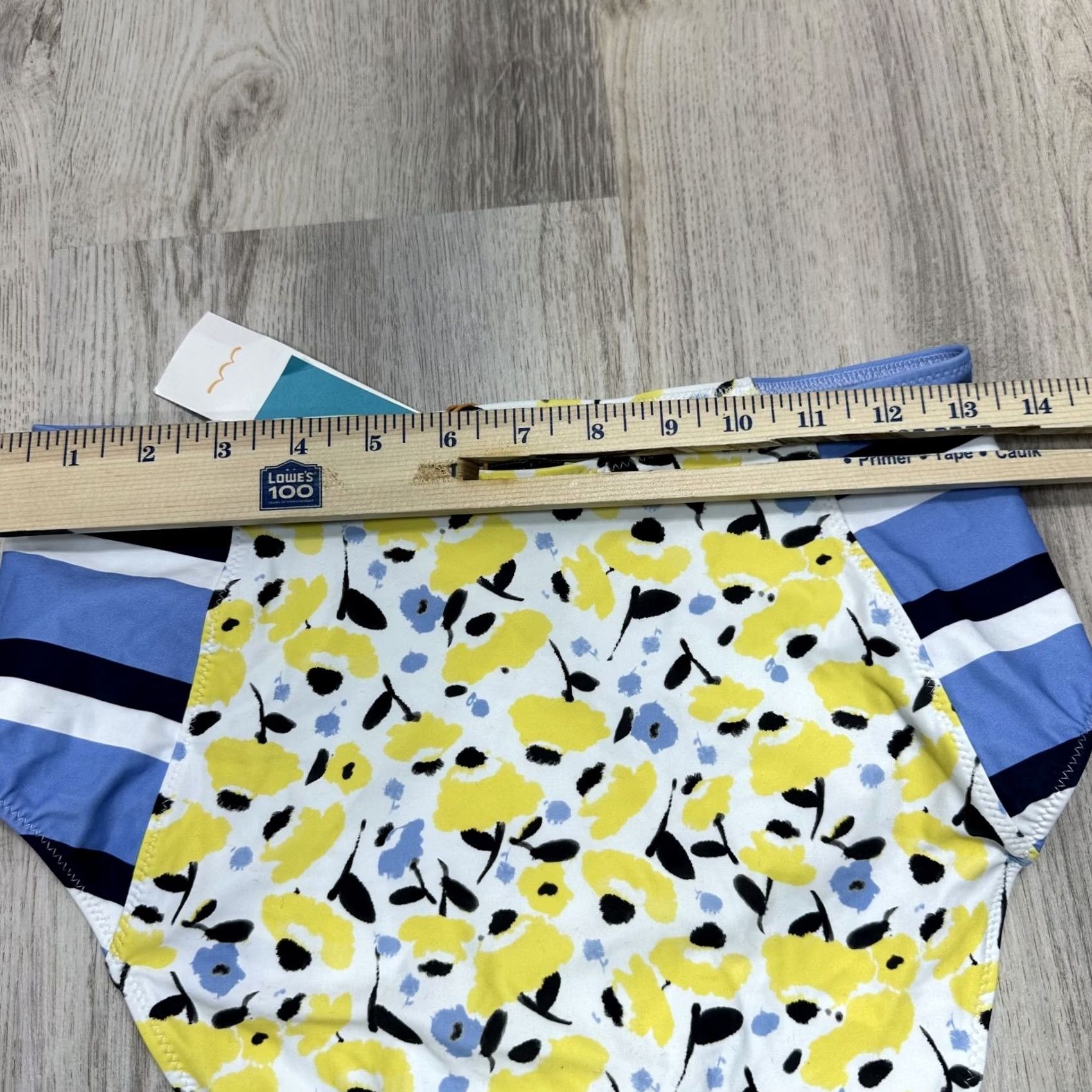 Tanya Taylor Tanya Taylor Swim Kaia Bikini Bottom Blue Yellow NWT Sz L Floral Stripe Womens Bottoms Size 36" / US 14 / IT 50 - 2 Thumbnail