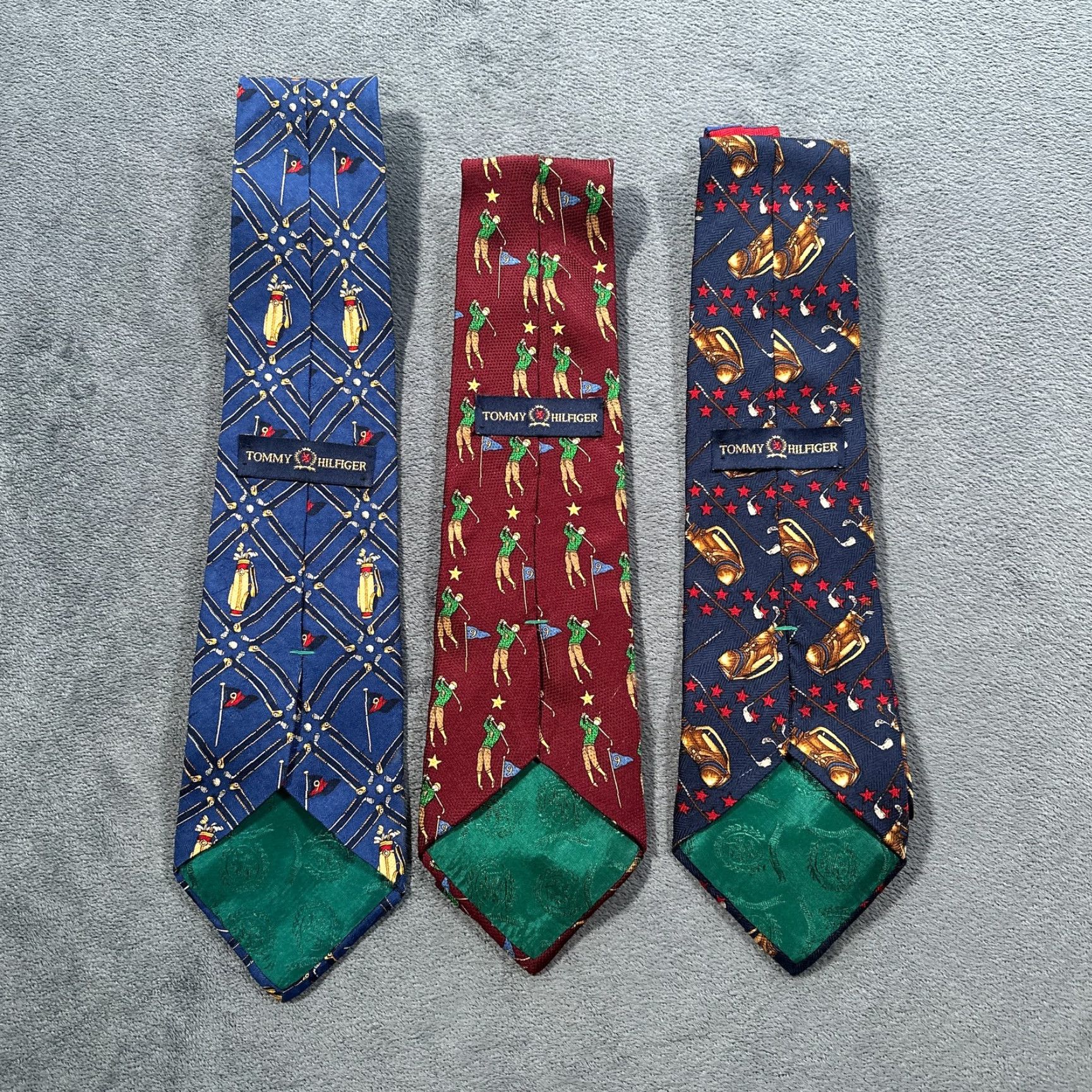 Tommy Hilfiger VINTAGE Tommy Hilfiger Silk Necktie Lot Men's Golf Ties Golfers Bags Made in USA 90s Size ONE SIZE - 2 Thumbnail