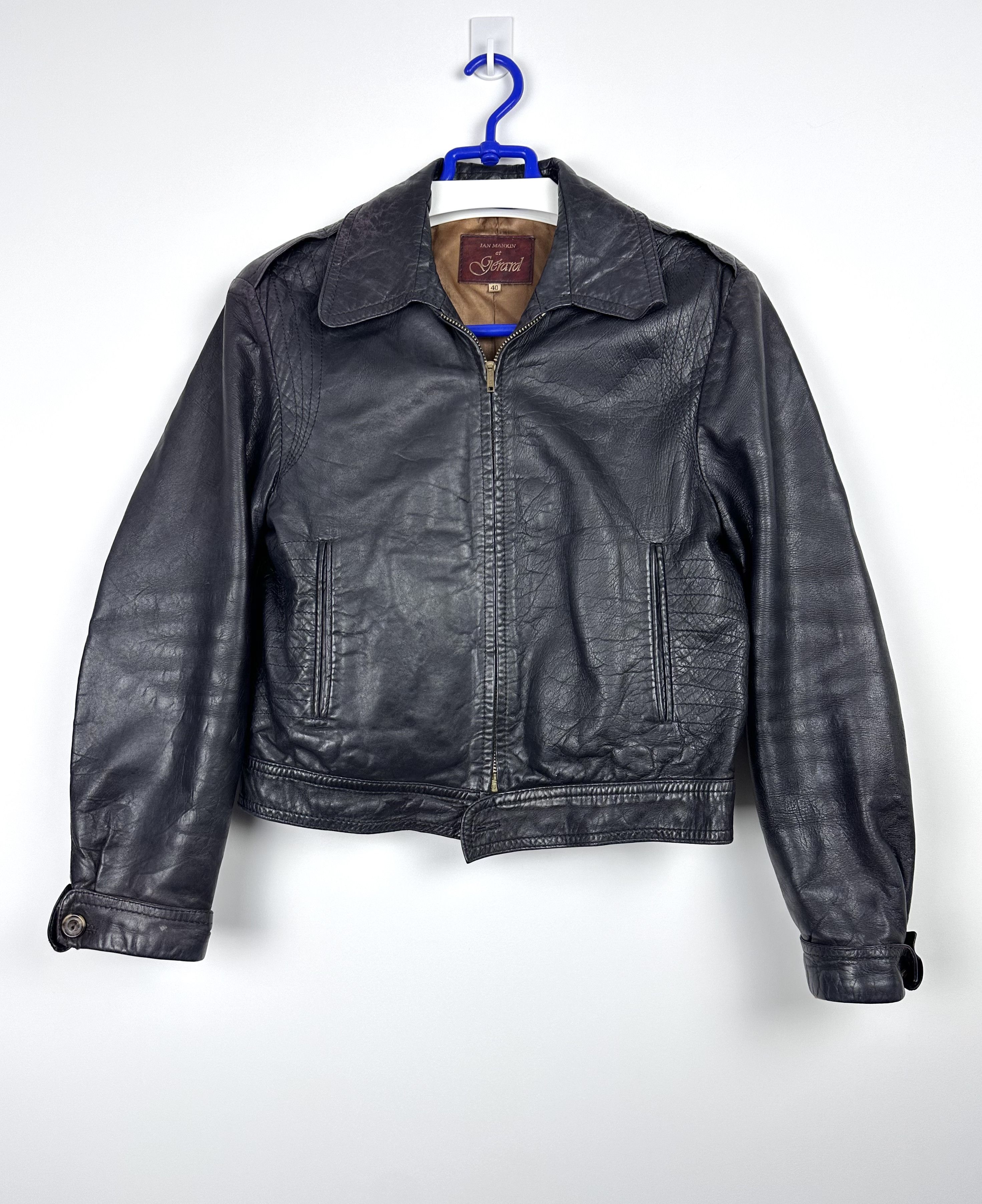 Leather Vintage women's leather jacket retro biker Size M / US 6-8 / IT 42-44 - 2 Thumbnail