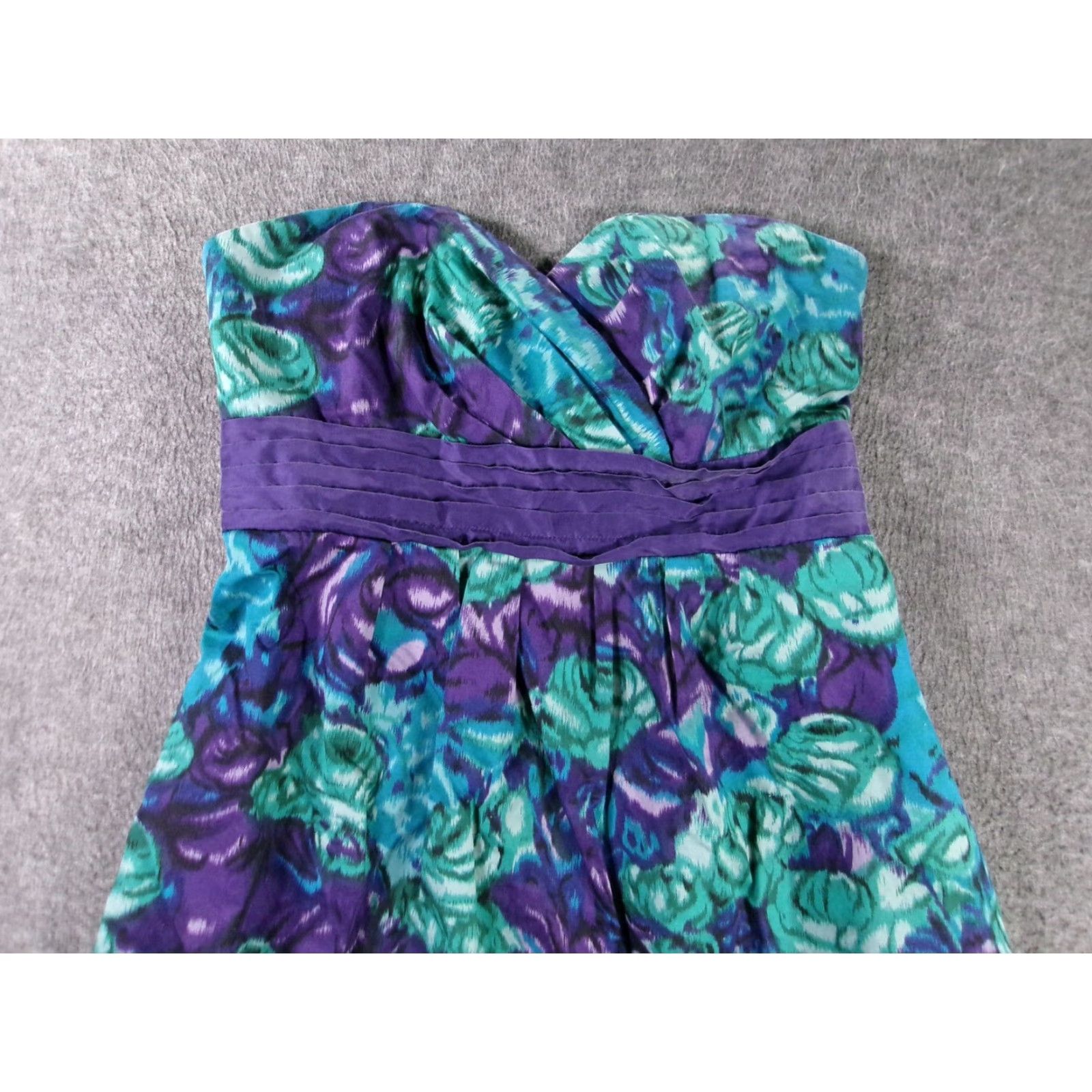 Soeur Moulinette Soeurs Dress Strapless Floral Cocktail Knee Length Purple Womens 8 Size M / US 6-8 / IT 42-44 - 2 Thumbnail