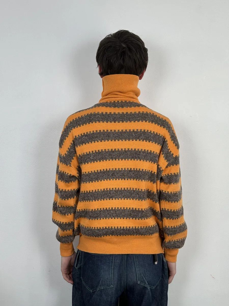 Emporio Armani 1980s Emporio Armani Orange & Grey Wool Turtleneck Sweater Size US S / EU 44-46 / 1 - 3 Thumbnail