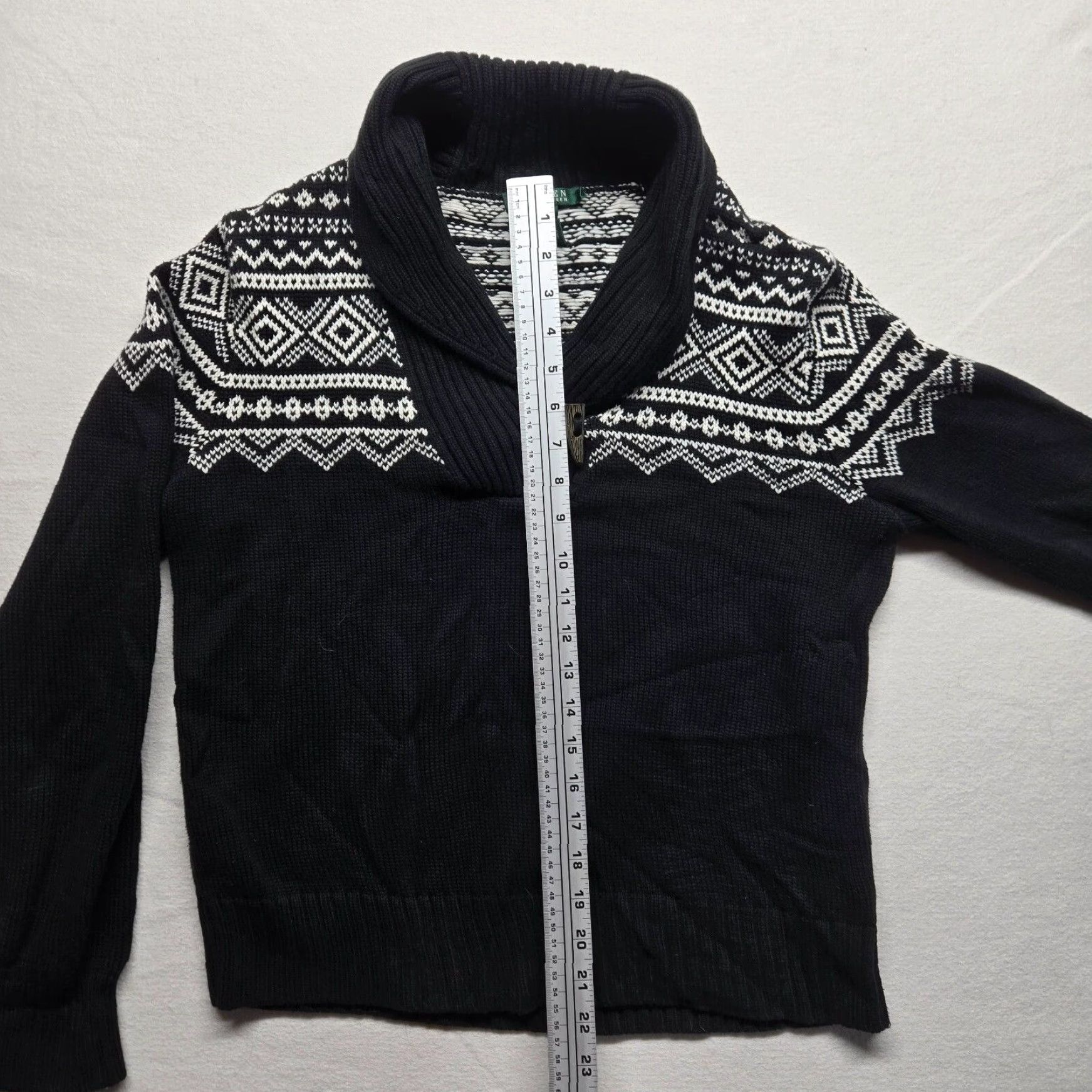 Ralph Lauren Ralph Lauren Classic Fit Heavy Knit Black Collared Pullover Sweater Women's Large Size L / US 10 / IT 46 - 6 Thumbnail