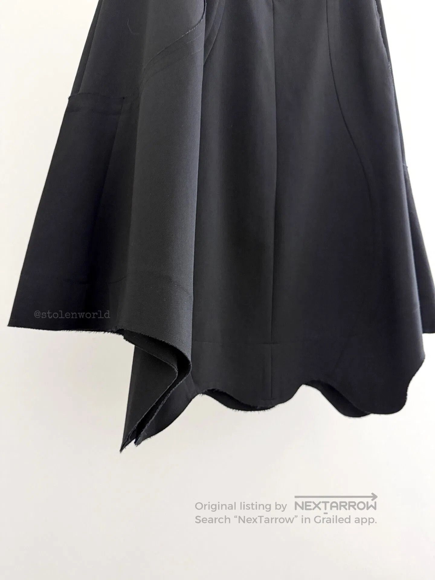 Comme des Garcons black deconstructed hemline skirt. Size 23" - 7 Thumbnail