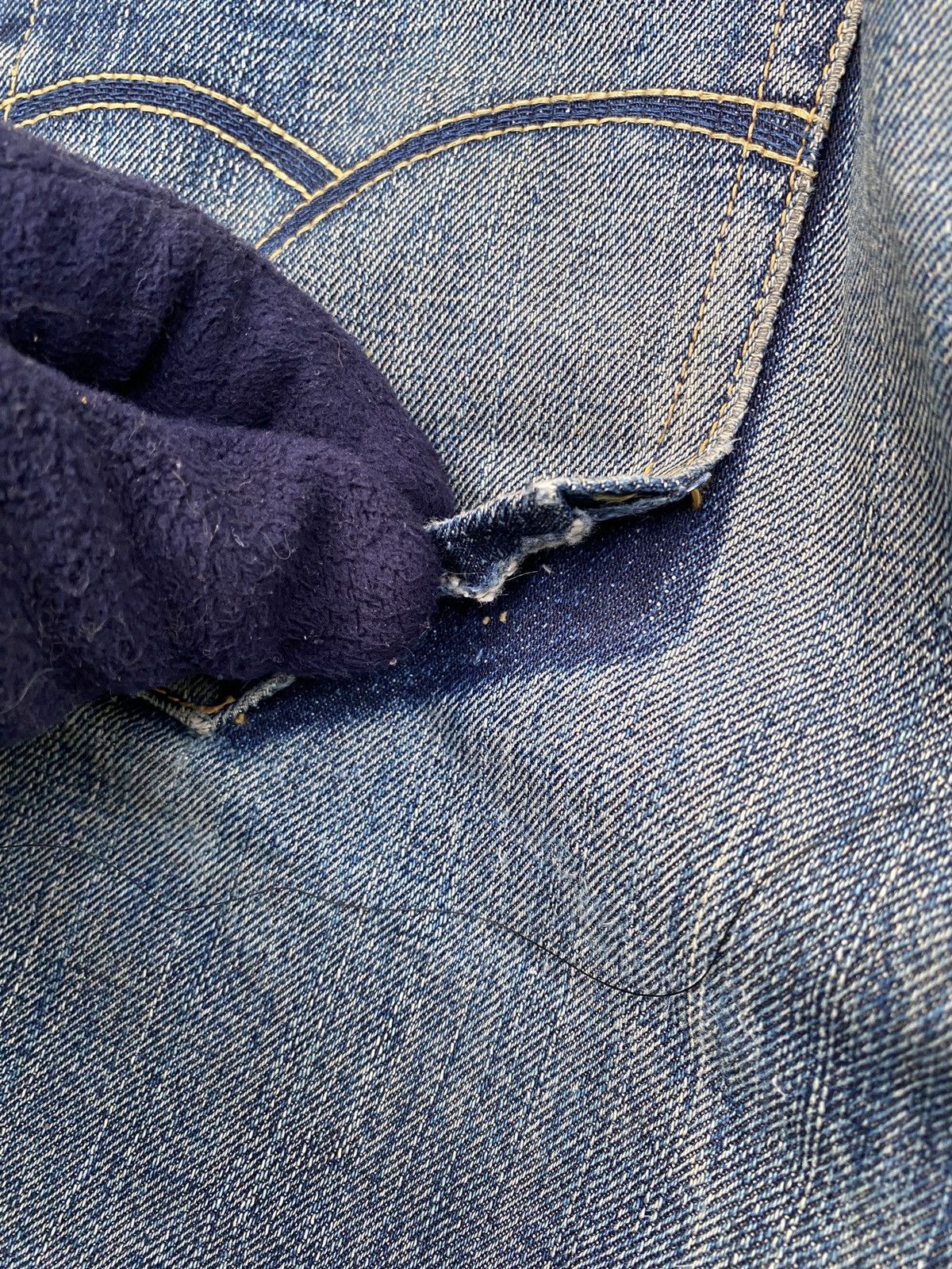 The Flat Head Lot 3005-22 The Flat Head Selvedge Honeycomb Distressed Size US 29 - 18 Thumbnail