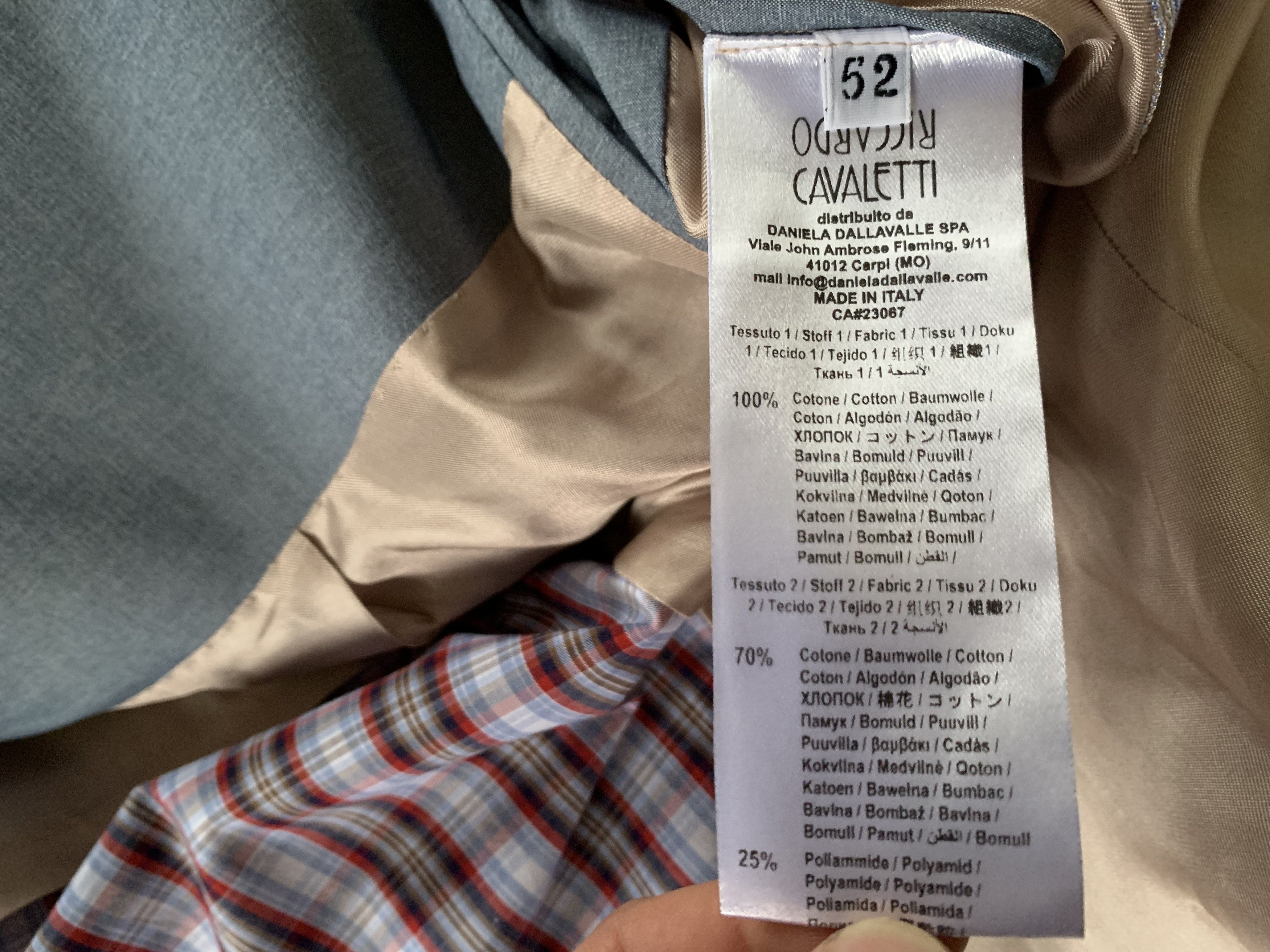 Designer × Other Riccardo Cavaletti Cotton Blazer Jacket Size 52S - 9 Thumbnail