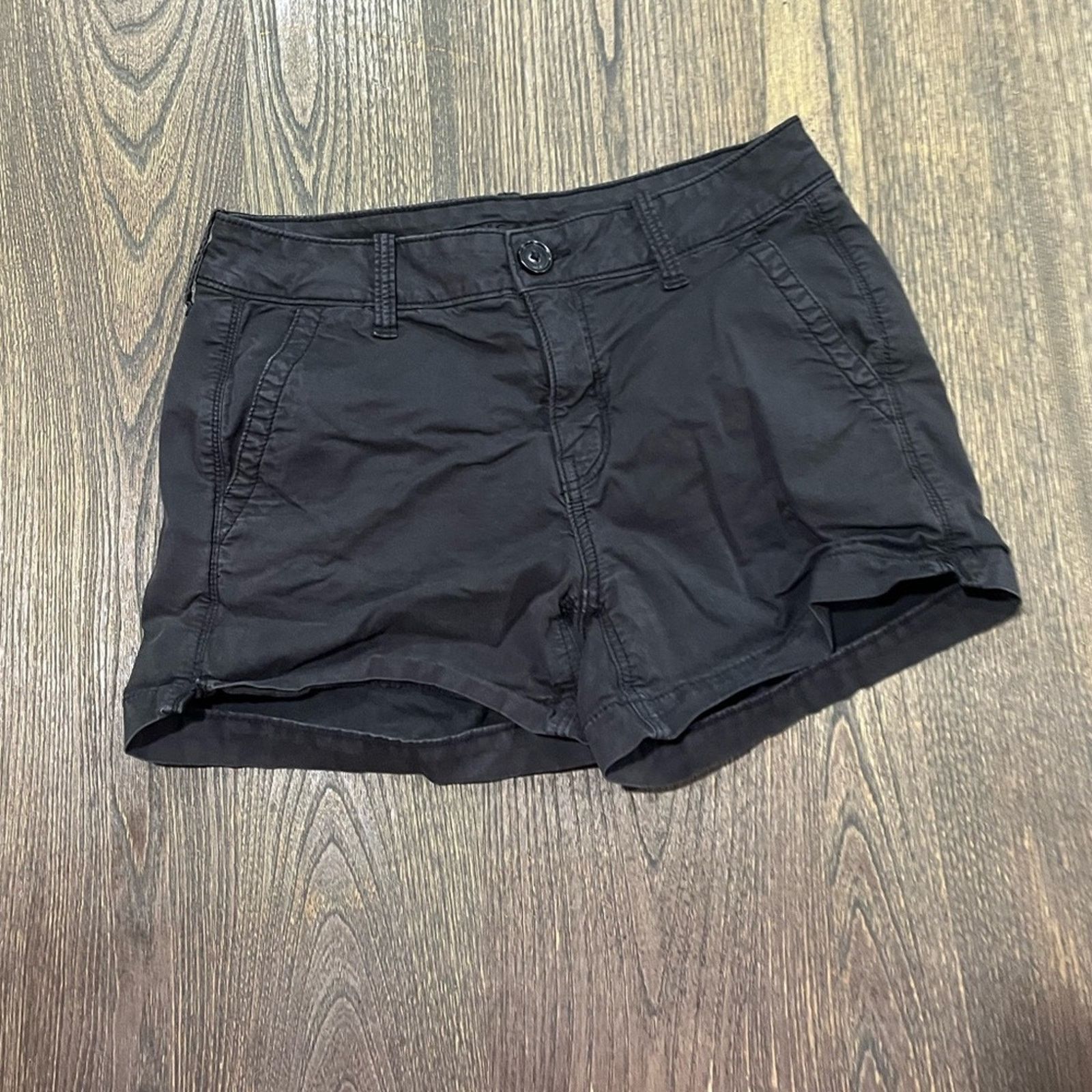 American Eagle Outfitters American Eagle Womens Chino Shorts Cotton Blend Black Size 4 Size 27" / US 4 / IT 40 - 1 Thumbnail