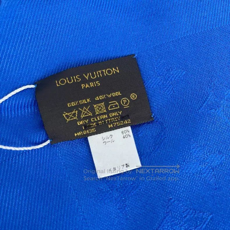 Louis Vuitton Louis Vuitton Dark blue full print presbyopia logo satin t Size ONE SIZE - 2 Thumbnail