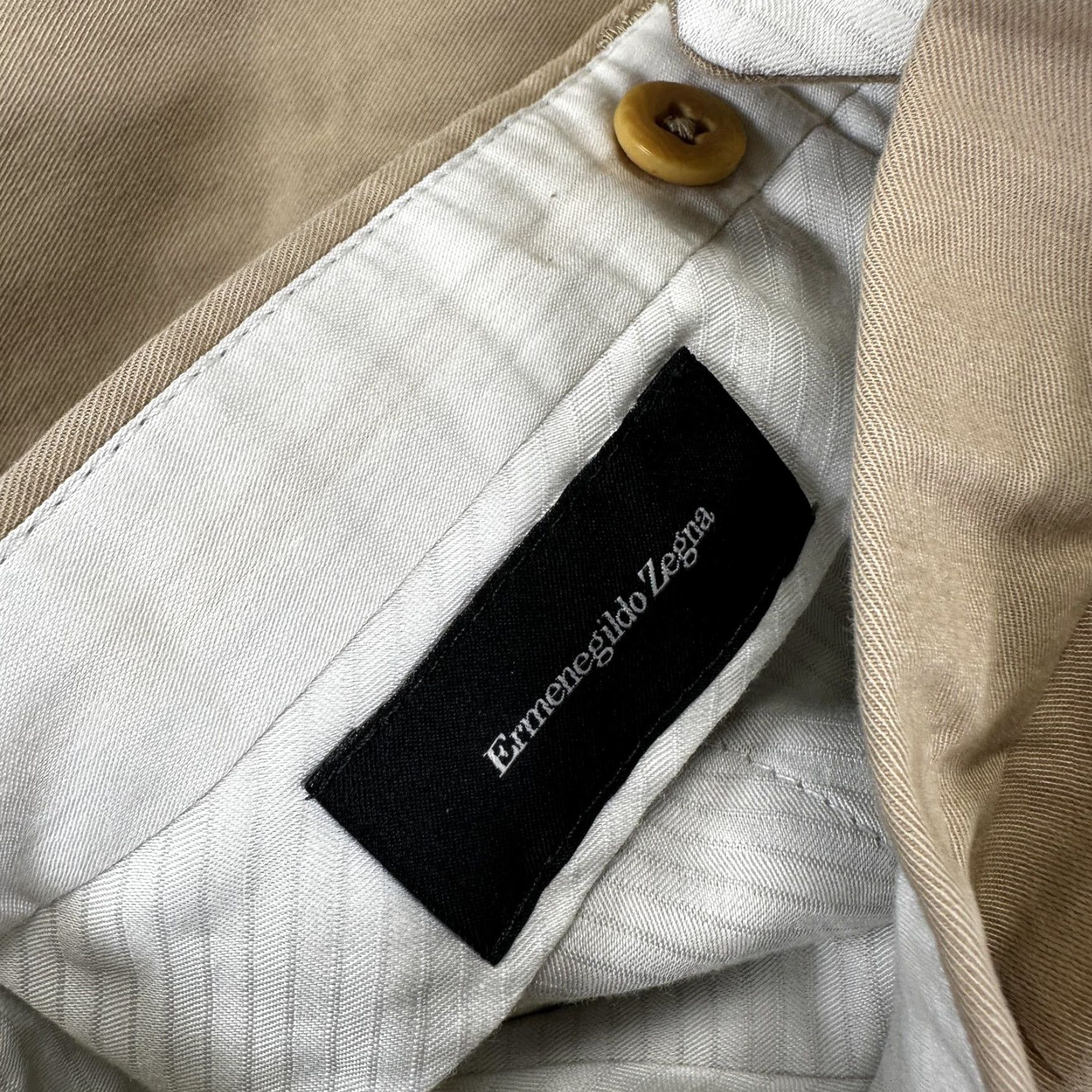 Ermenegildo Zegna VINTAGE Ermenegildo Zegna Pants Mens 38x30 Beige Cloud Cotton Chino Straight Regular Fit Size US 38 / EU 54 - 5 Thumbnail