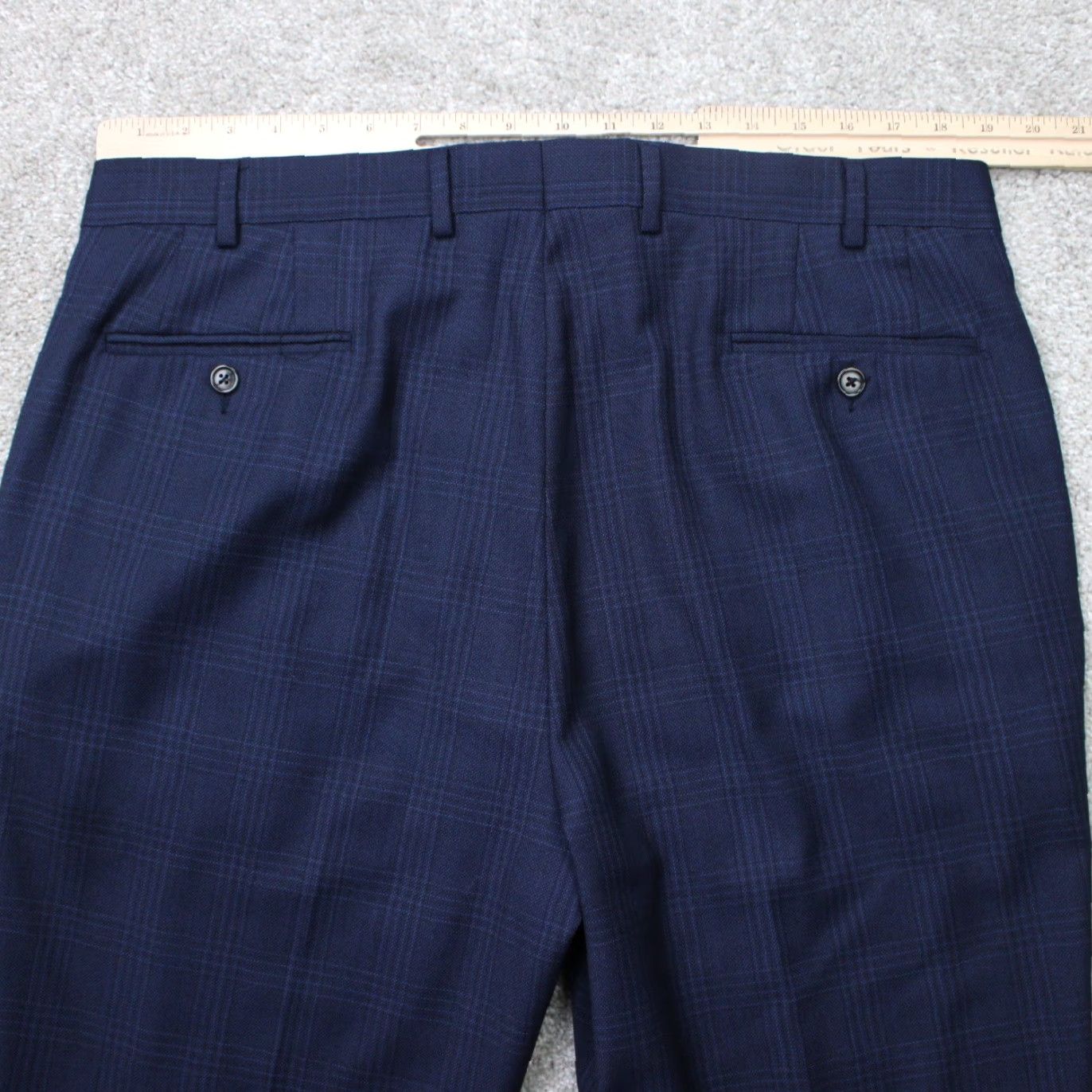 Ralph Lauren LAUREN Ralph Lauren Pants Mens 38x34 Blue Checkered Wool Blend Dress Pants Regular Fit Straight Leg Adults Size US 38 / EU 54 - 7 Thumbnail