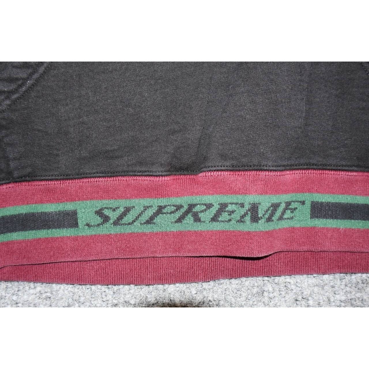 Supreme Supreme Striped Rib Hoodie Black Bleached Box Logo Tag M Size US M / EU 48-50 / 2 - 5 Thumbnail