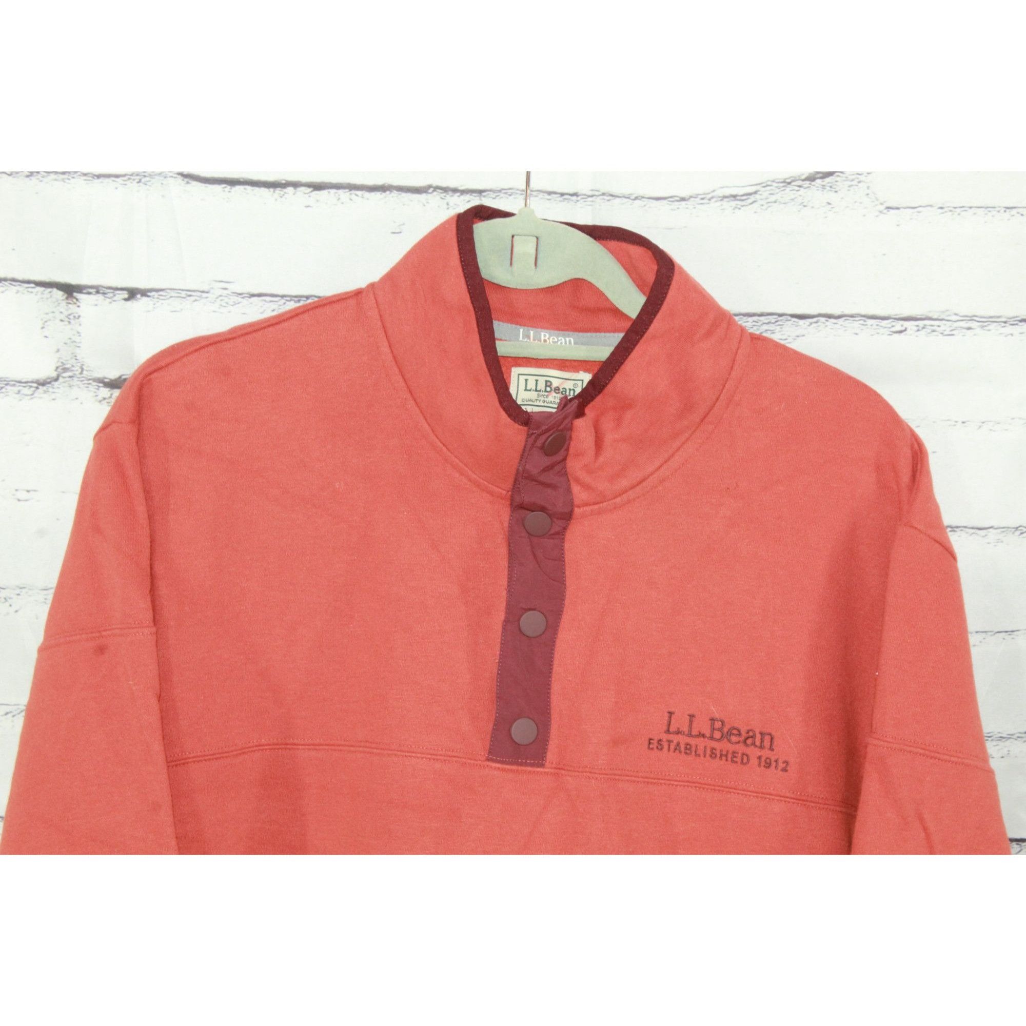L.L. Bean LL Bean Mens Burnt Orange Snap Pullover Sweatshirt Size XXL Size US XXL / EU 58 / 5 - 2 Thumbnail