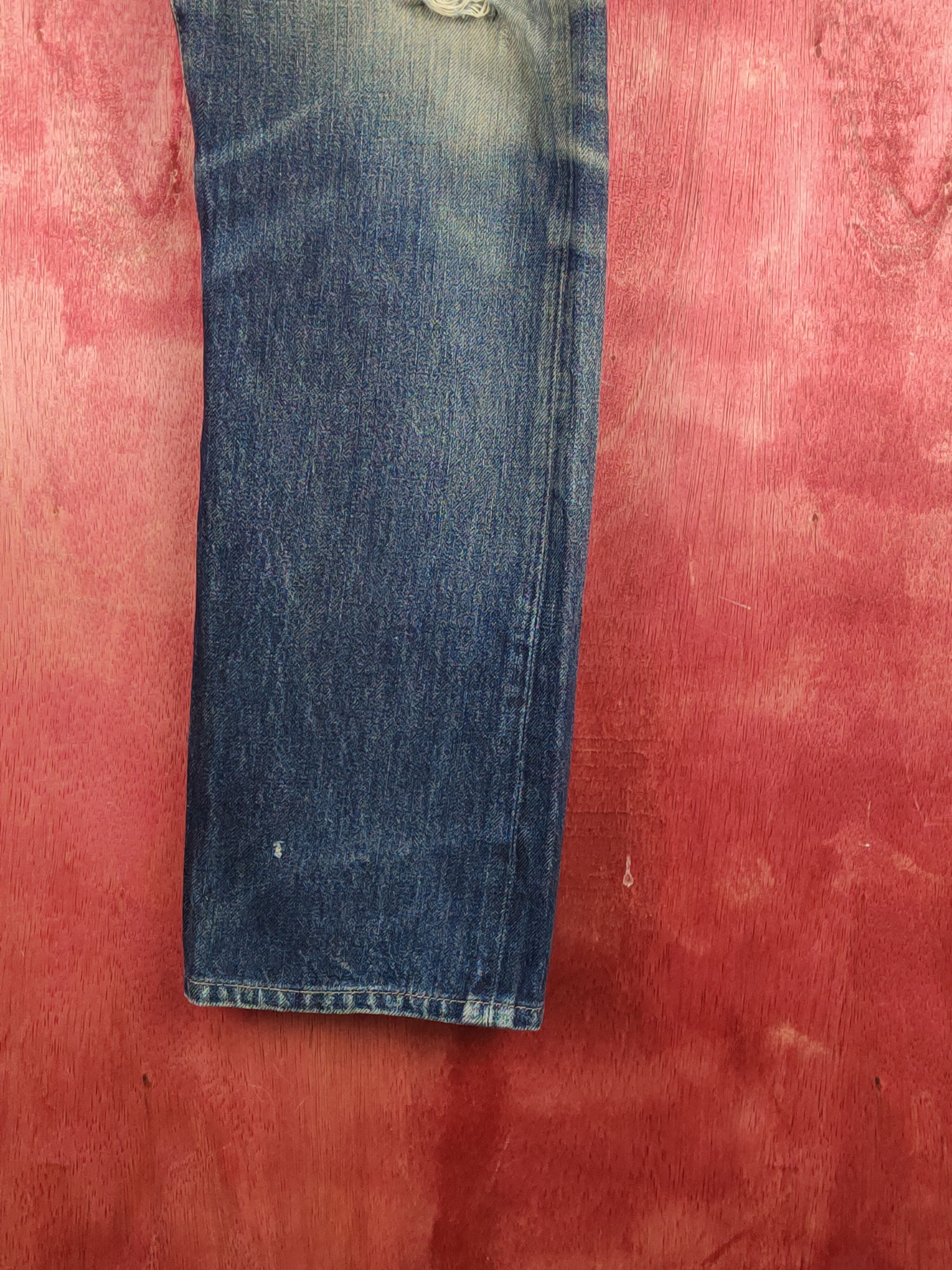 Japanese Brand H.A.K.U Dark Blue Distressed Ripped Jeans #S1655 Size US 31 - 6 Thumbnail