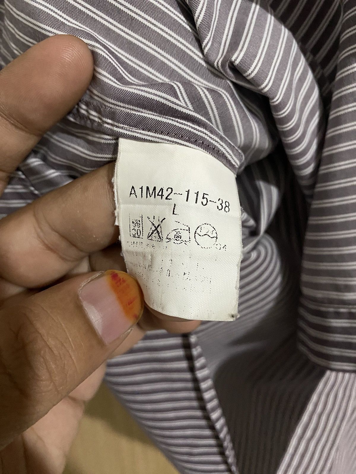 Burberry × Japanese Brand Burberry london white and soft lilac stripe button up Size US L / EU 52-54 / 3 - 10 Thumbnail