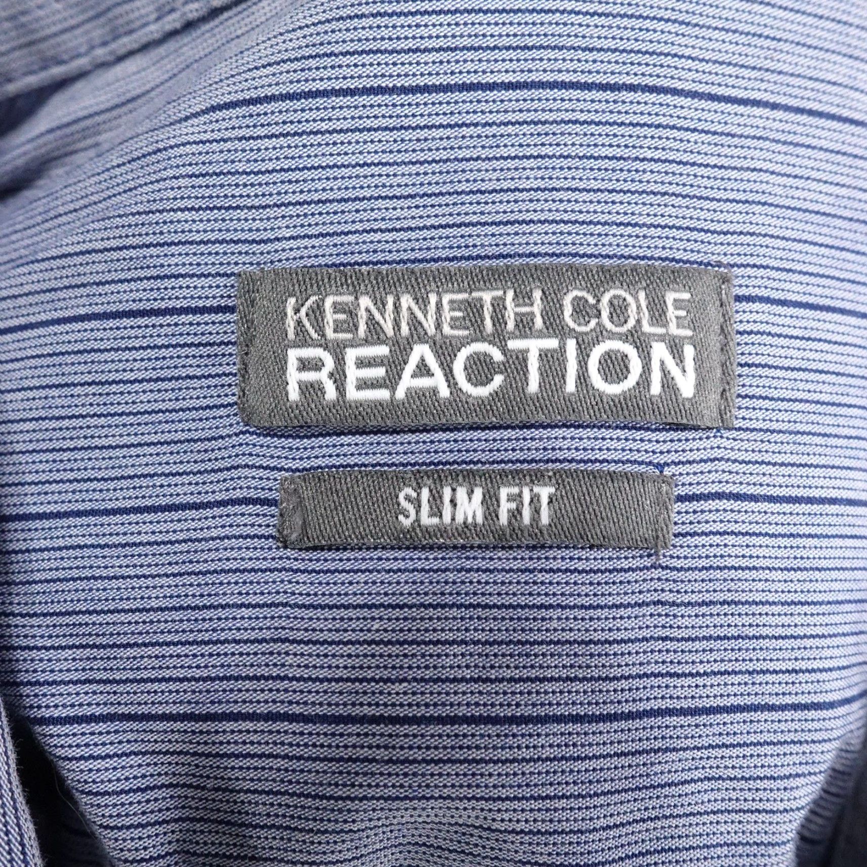 Kenneth Cole Kenneth Cole Reaction Dress Shirt Mens 15.5 32/33 Blue Striped Slim Fit Shirt Modern Dress Shirt Mens Blue Striped Slim Fit Size 42R - 6 Thumbnail