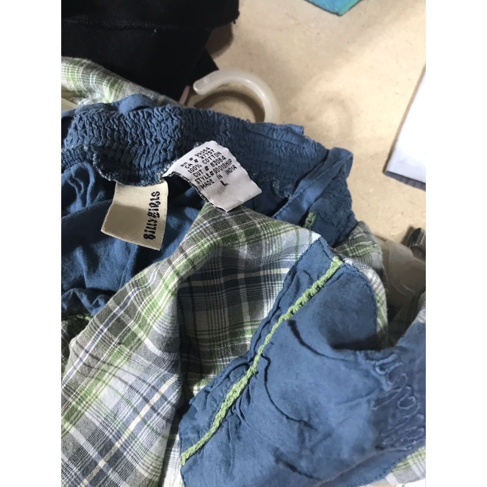 Billabong Billabong Women's Tunic Sleeveless Plaid Cotton Lined Boho Size Large Blue Green White Size L / US 10 / IT 46 - 3 Thumbnail