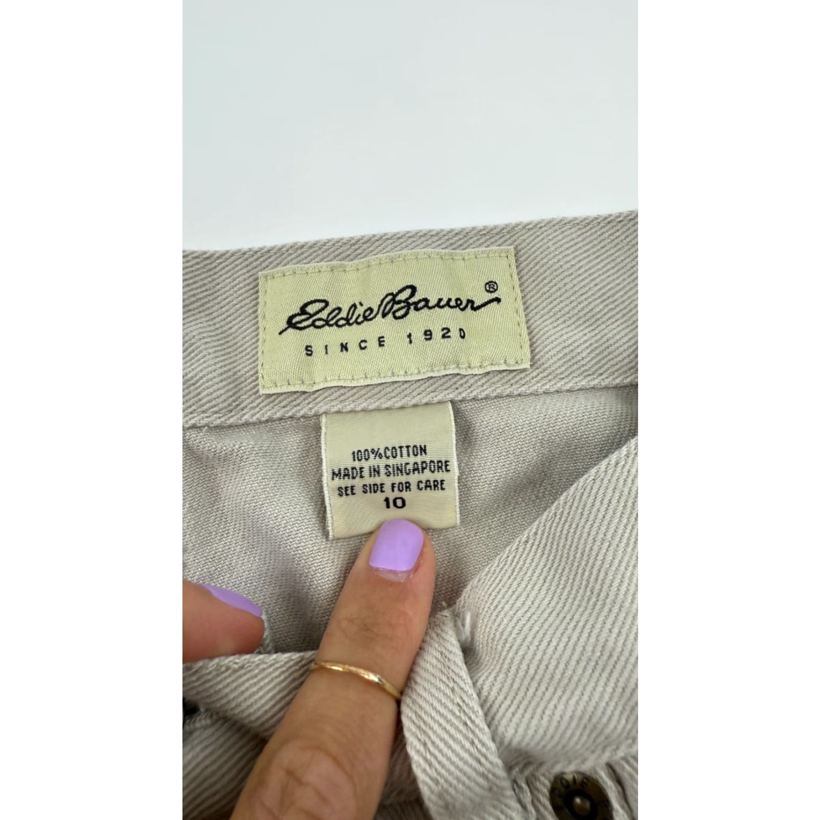 Eddie Bauer VINTAGE Eddie Bauer Pants Womens 10 Beige Flat Front Straight Leg 5 Pockets 90s Size 32" / US 10 / IT 46 - 3 Thumbnail