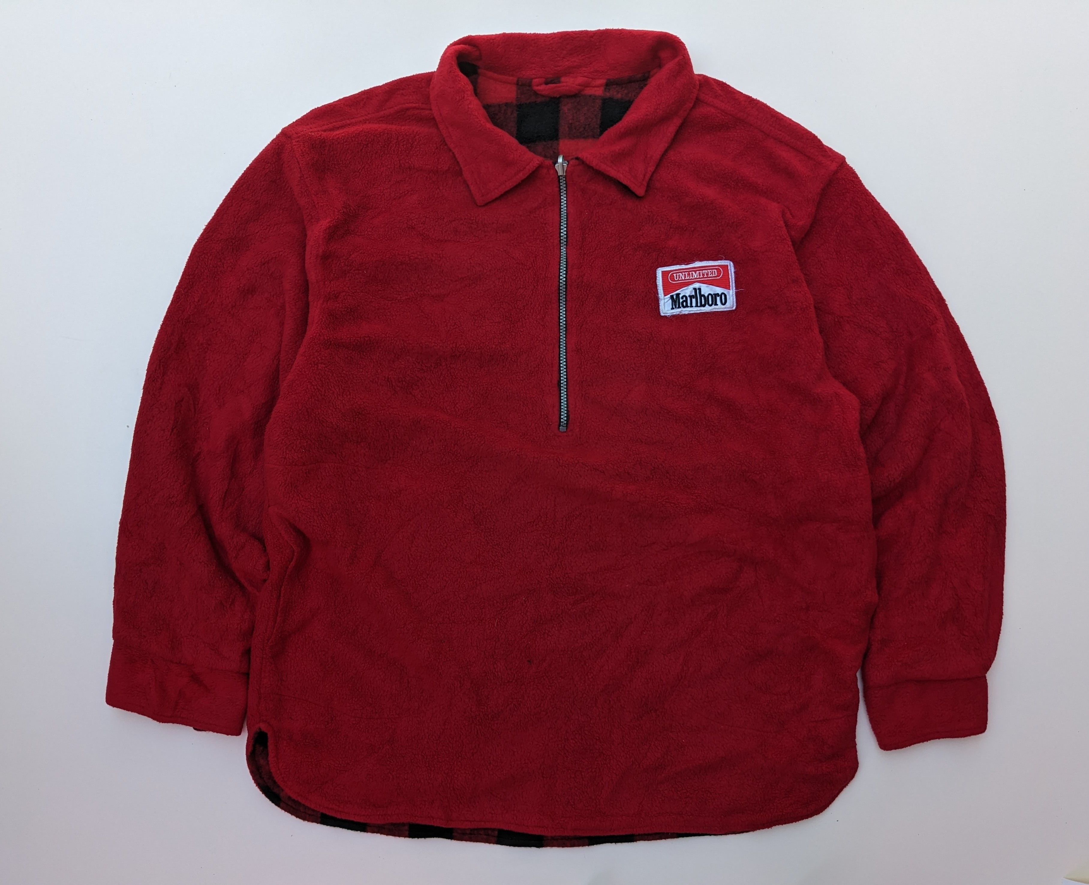 Marlboro Vintage Malboro halfzipper reversible jacket Size US XL / EU 56 / 4 - 1 Thumbnail