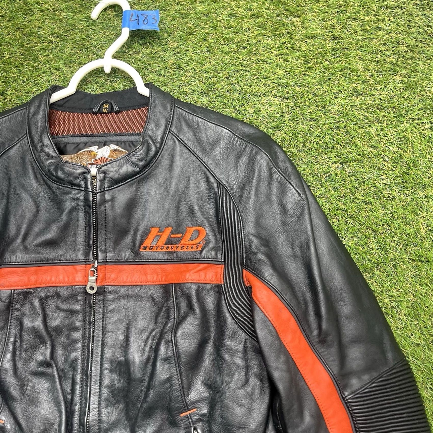 Harley Davidson Harley-Davidson Leather Jacket Womens Medium Riding Biker Lumbar Back Support Black Solid Long Sleeve Zip Full Zip All Seasons Size M / US 6-8 / IT 42-44 - 3 Thumbnail