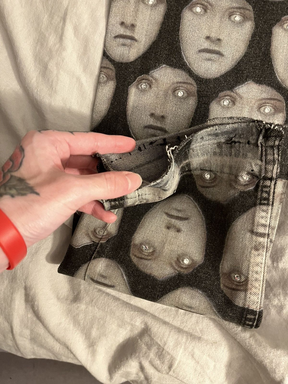 Other Grey wicked violence face denim Size US 29 - 11 Thumbnail