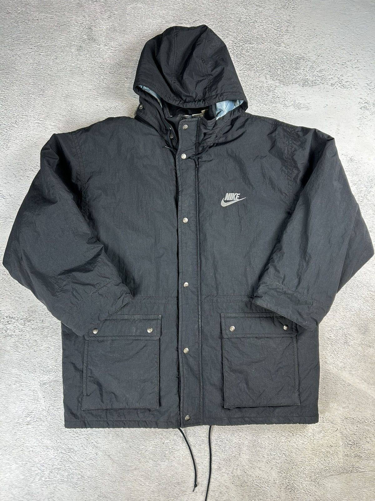 Nike 90s Nike vintage puffer parkas Big logo Multipockets drill | Grailed