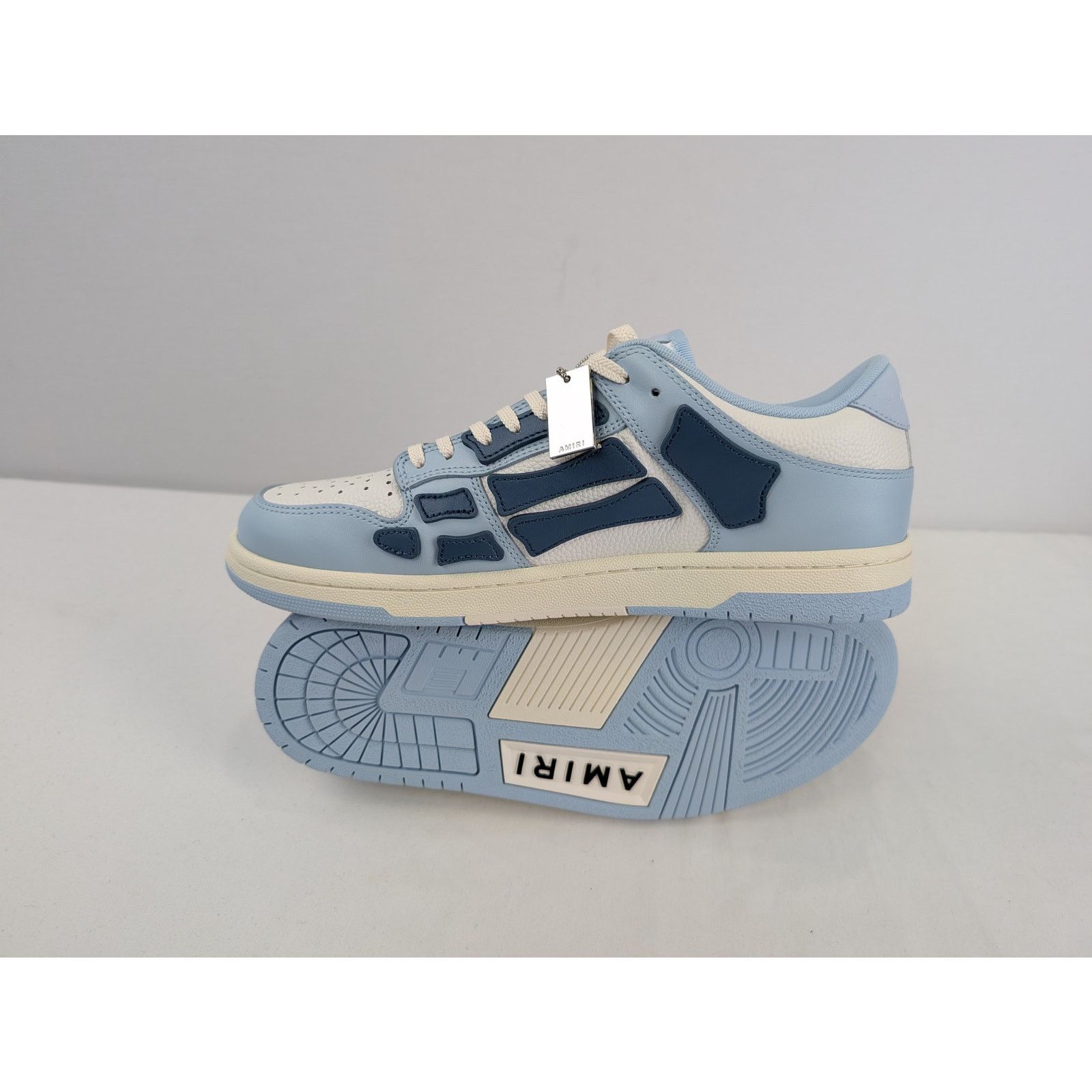 Amiri o1rshd1 Skel Top Low / Skeleton Low Top Sneakers Baby Blue Size US 12 / EU 45 - 1 Thumbnail