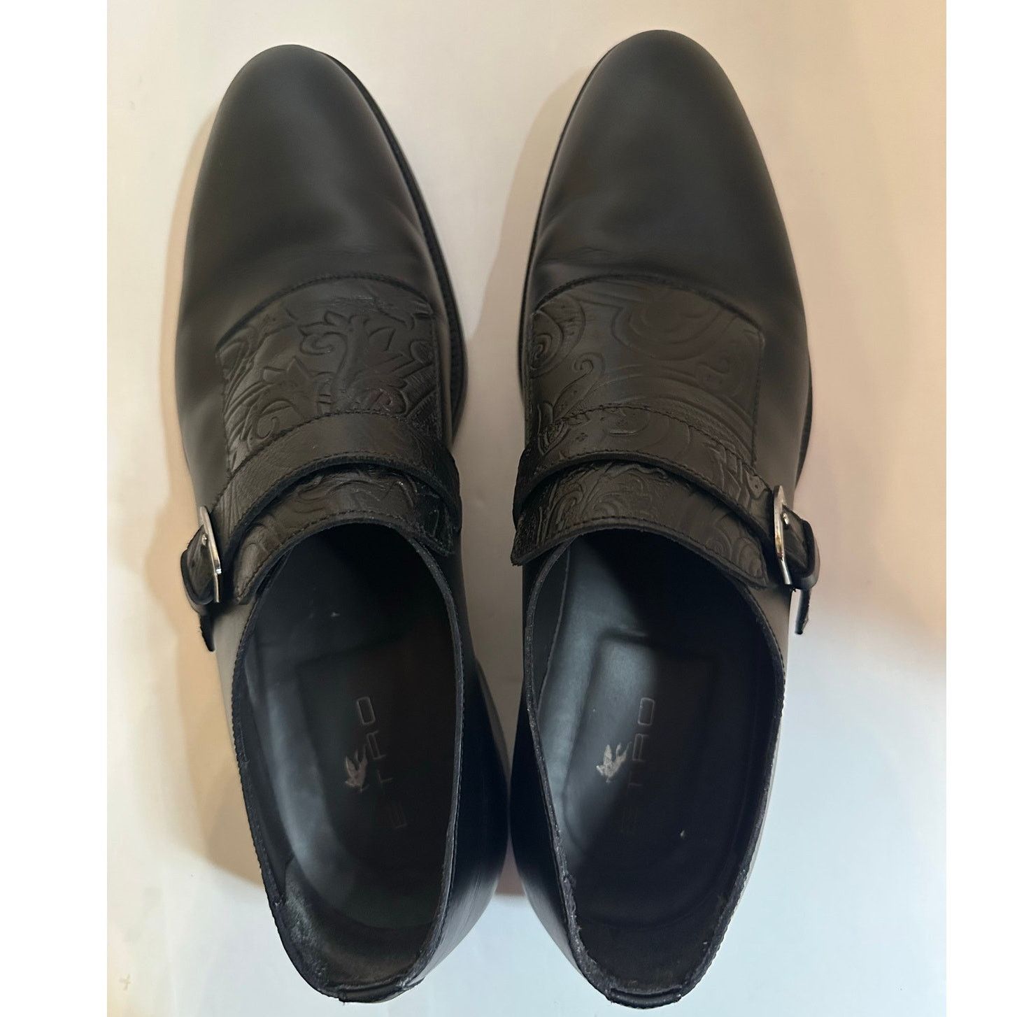 Etro Monk Strap Glossed Black Leather Shoes size IT 44 US 11 Size US 11 / EU 44 - 10 Thumbnail