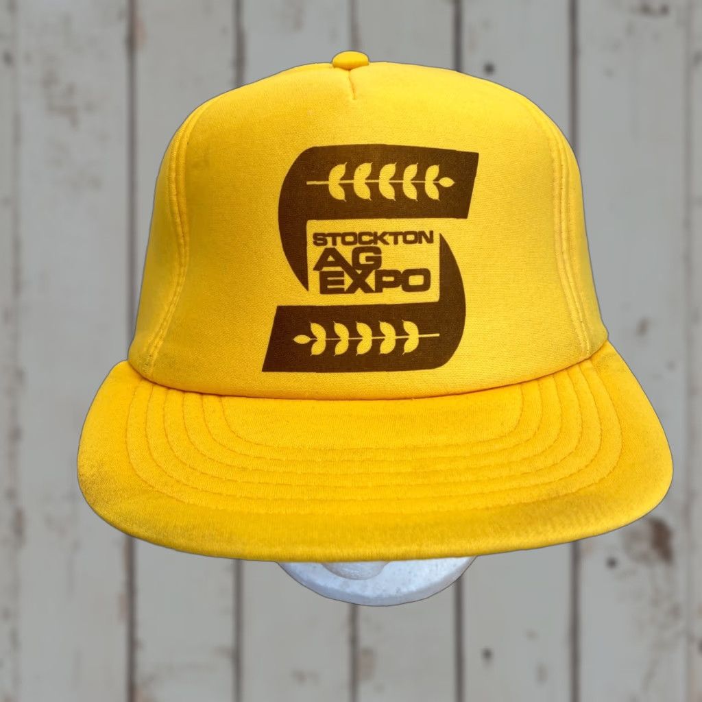 Vintage VINTAGE Designer Award Trucker Hat Hat Yellow 80s 90s Casual Travel Workwear Unisex Adults One Size Foam Snapback DuCie? Size ONE SIZE - 1 Thumbnail