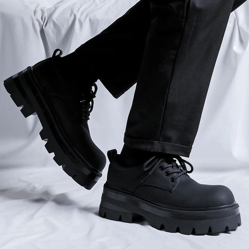 Other Black Chunky PU Leather Boots Size US 8 / EU 41 - 5 Thumbnail