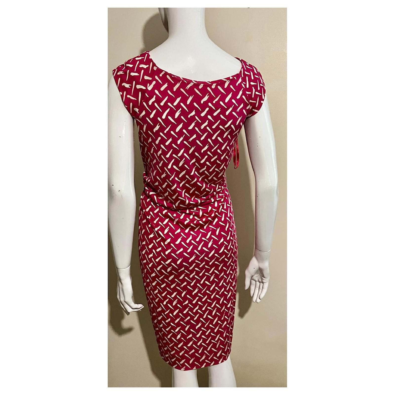 Diane von Furstenberg DvF Gabi silk dress red and white Size M / US 6-8 / IT 42-44 - 4 Thumbnail