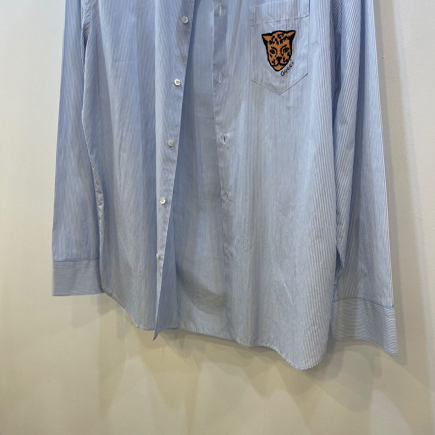 Gucci Gucci striped tiger logo shirts Size US L / EU 52-54 / 3 - 5 Thumbnail
