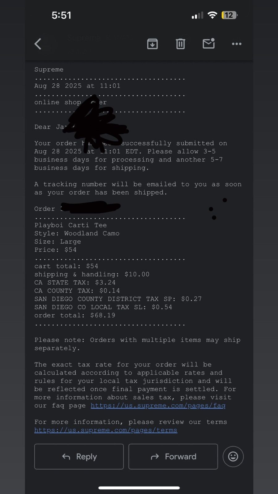 Supreme Supreme x carti Size US L / EU 52-54 / 3 - 2 Thumbnail
