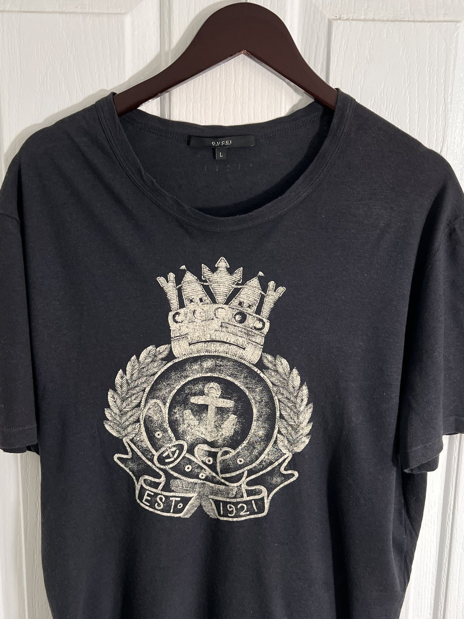 Gucci GUCCI Crown Graphic Shirt Short Sleeve Cotton Black Large Size US M / EU 48-50 / 2 - 3 Thumbnail