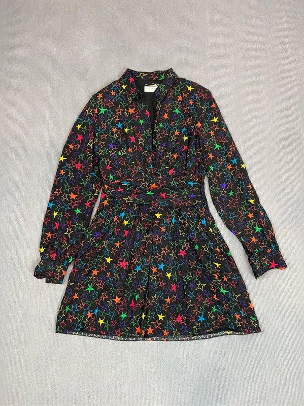 Yves Saint Laurent YSL Colorful Star Print Dress for Women 0089 Size M / US 6-8 / IT 42-44 - 1 Thumbnail