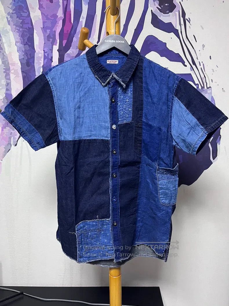 Kapital Kapital Blue-dyed gradient patch denim shirt Size US M / EU 48-50 / 2 - 1 Thumbnail