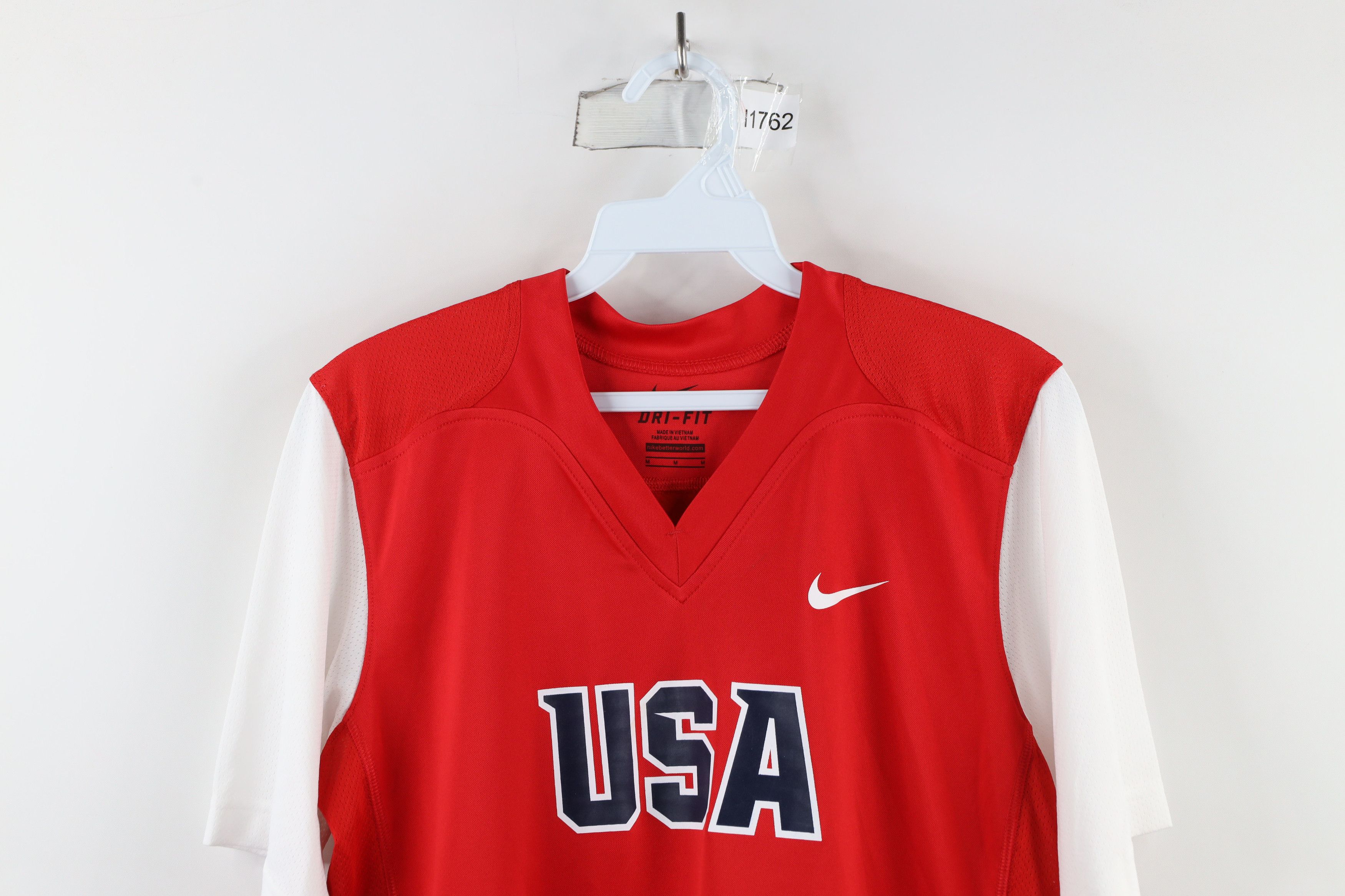 Nike × Vintage Nike Team USA Short Sleeve Softball Jersey Shirt Red #13 Size M / US 6-8 / IT 42-44 - 2 Thumbnail