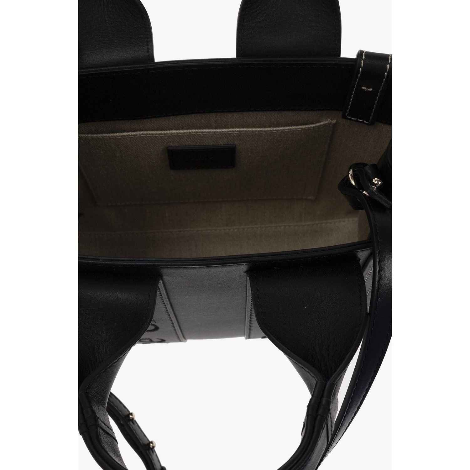 Chloe Chloe Small Tote Black Grained Leather Top Handle Bag New & Size ONE SIZE - 4 Thumbnail