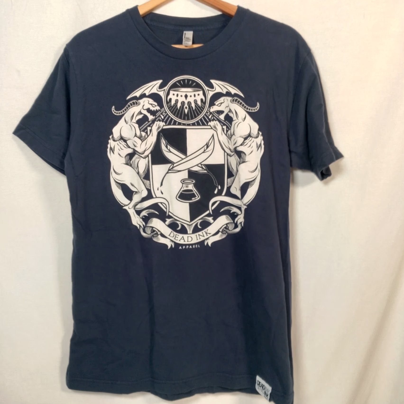 Vintage VINTAGE Dead Ink Apparel Shirt Gargoyle Streetwear Blue Short Sleeve L Adult Crew Neck Cotton T-Shirt Men Size US L / EU 52-54 / 3 - 2 Thumbnail