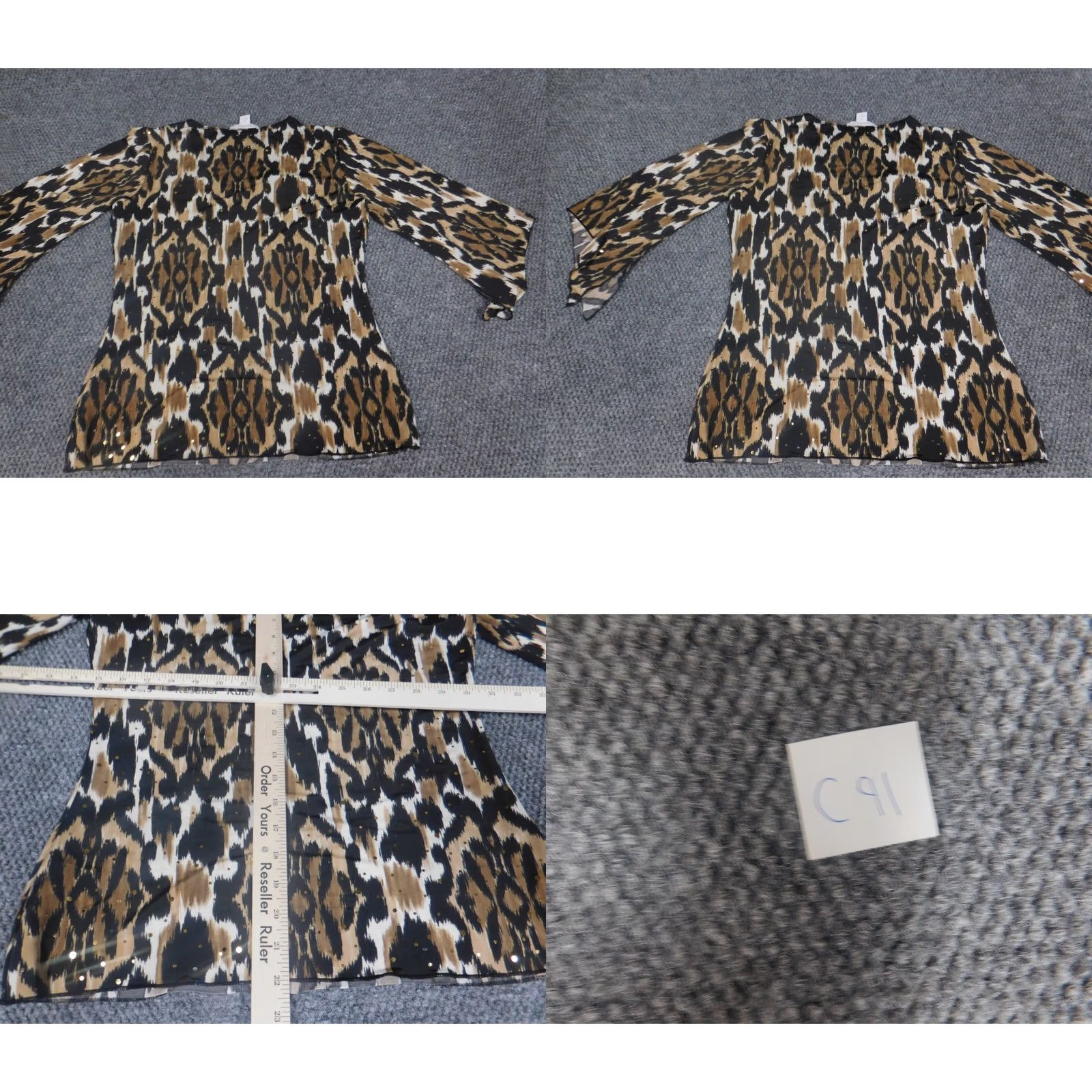 Vintage Dressbarn Blouse S Women Brown Long Sleeve Collared Pullover Stretch Designer Geometric Casual Vintage No Size S / US 4 / IT 40 - 8 Thumbnail
