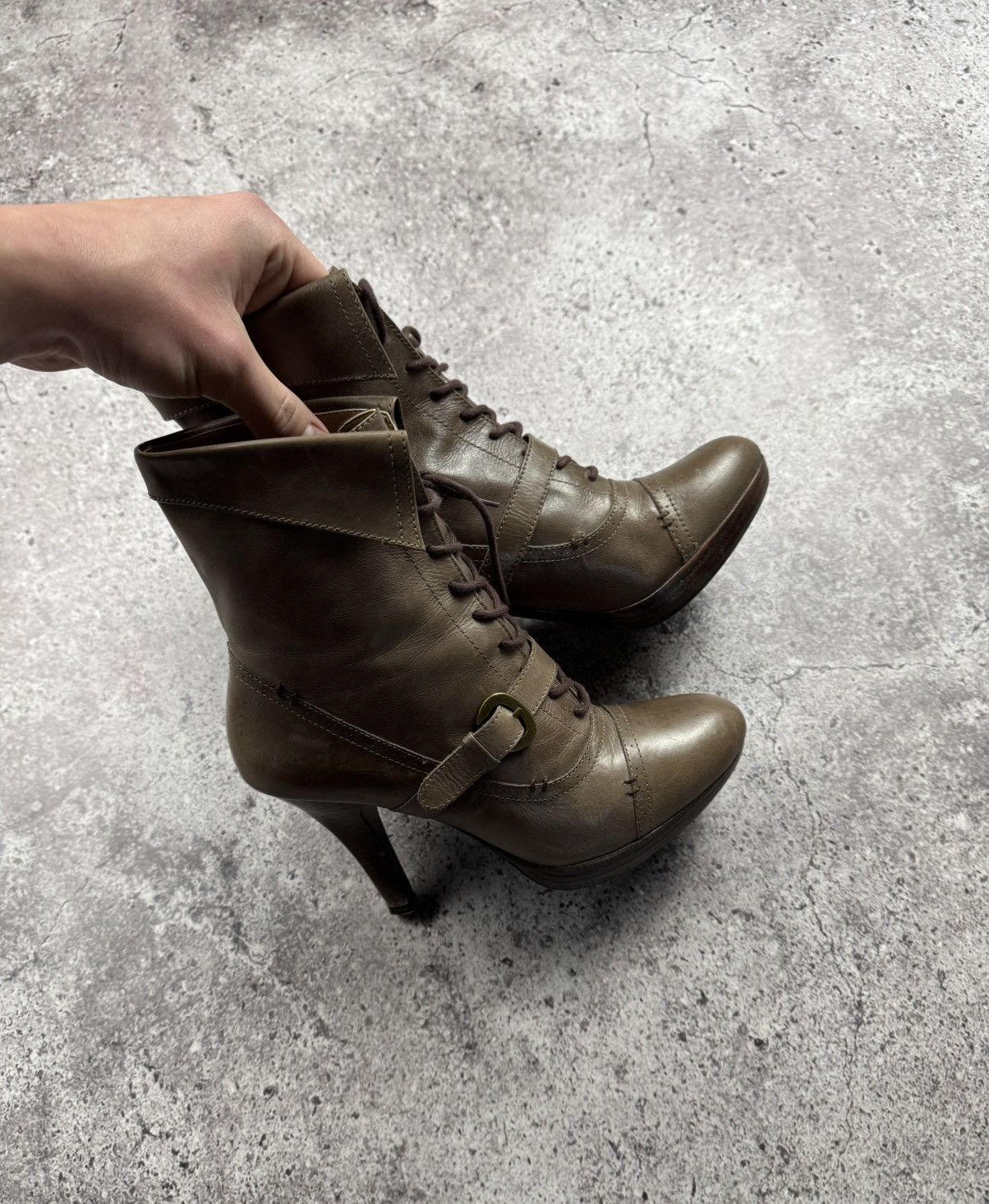 If Six Was Nine Vintage AS 98 Heel Rick Owens Style Leather Heels Boots Y2K Size US 7 / IT 37 - 6 Thumbnail