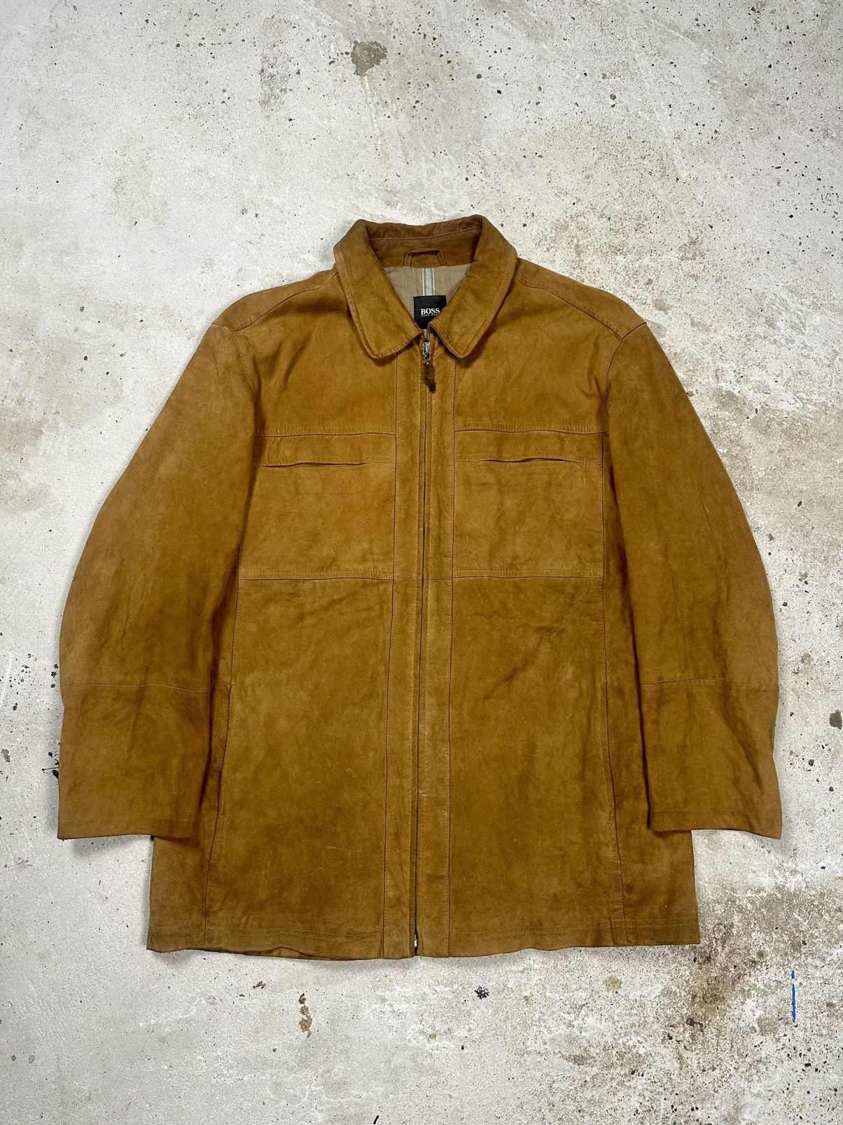 Hugo Boss Hugo Boss Goat Skin Leather Suede Jacket Distressed Size US XL / EU 56 / 4 - 1 Thumbnail
