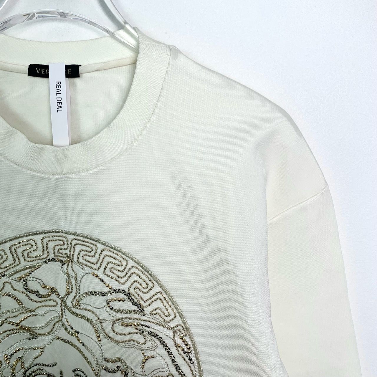 Versace Versace White Embroidered Medusa Head Crewneck Sweatshirt Lo Size S / US 4 / IT 40 - 5 Thumbnail