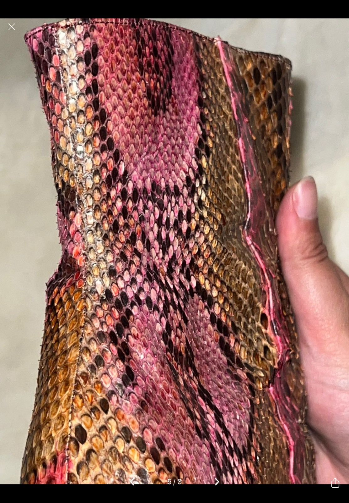 Le Silla Genuine Snake Skin Square Front Le Silla Boots Size US 7 / IT 37 - 6 Thumbnail