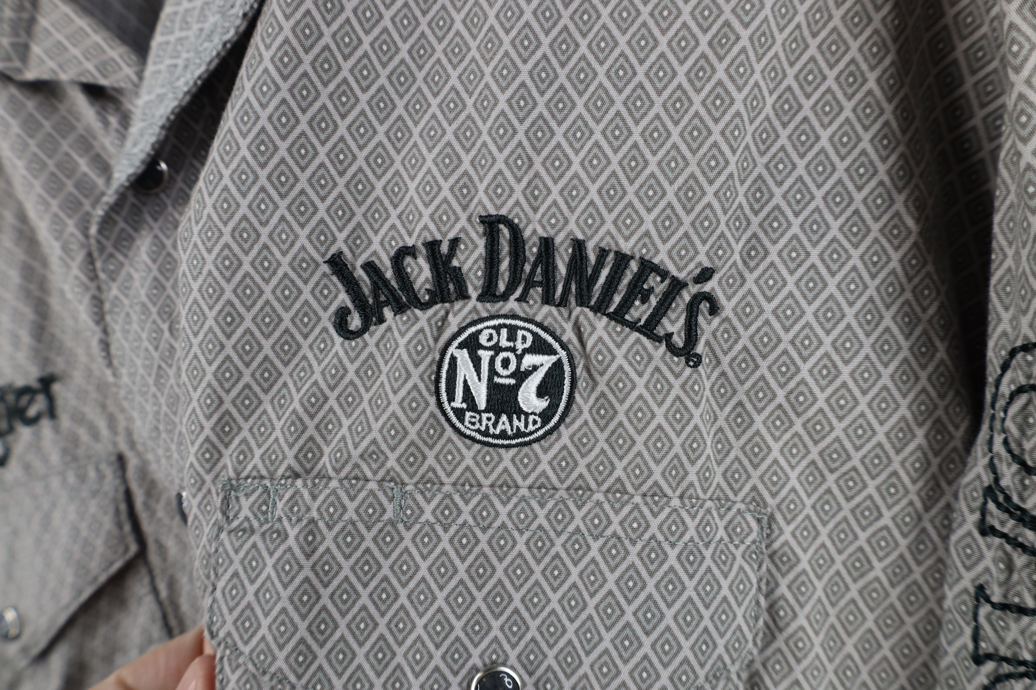 Vintage Jack Daniels x Wrangler Diamond Western Cowboy Button Shirt Size US XXL / EU 58 / 5 - 7 Thumbnail