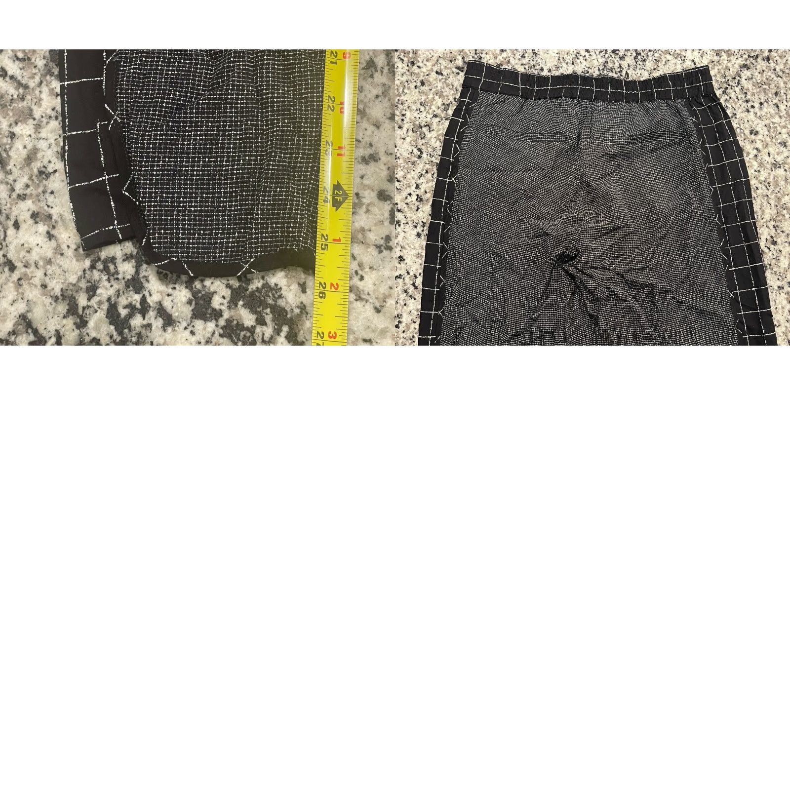 Madewell VINTAGE Madewell Jogger Pants Black Check 100% Viscose Women Size S Regular Inseam 25.5" Elastic Waistband Size 28" / US 6 / IT 42 - 8 Thumbnail
