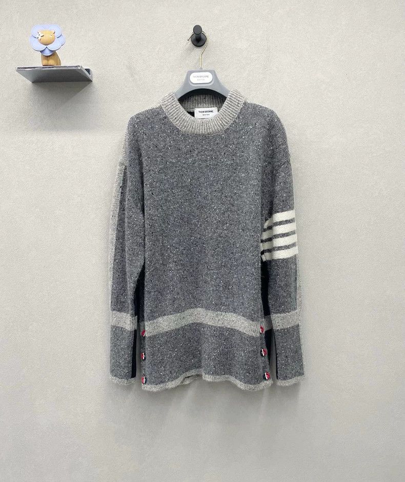 Thom Browne Thom Browne Gray striped knit sweater Size XS / US 0-2 / IT 36-38 - 1 Thumbnail