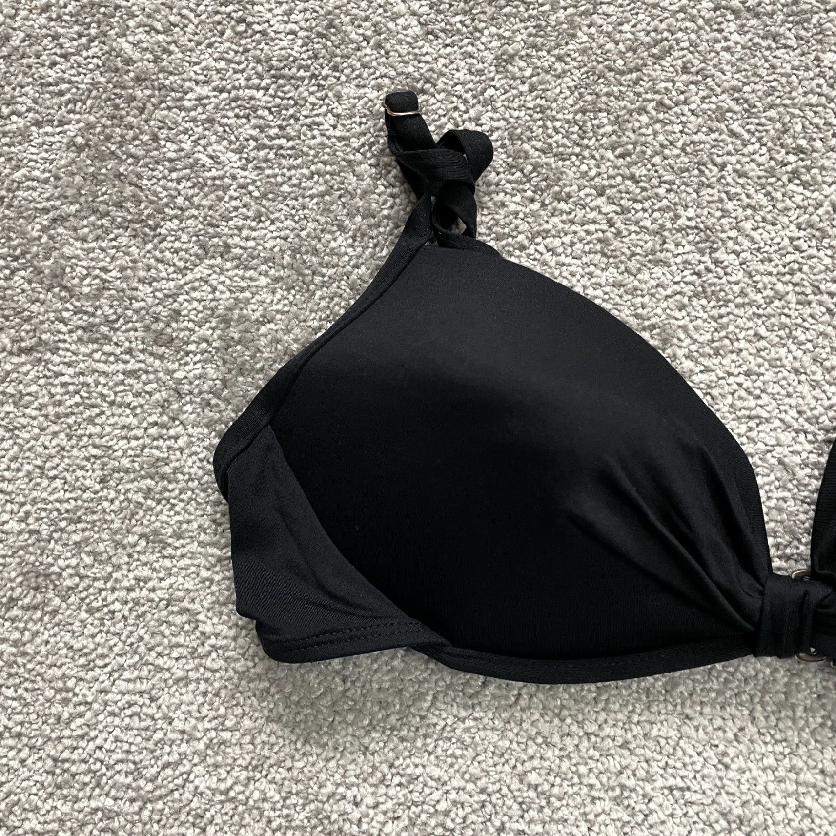 Apt. 9 APT. 9 Women's Black Bikini Top Size 14 Padded Spaghetti Strap Solid Beach Size XL / US 12-14 / IT 48-50 - 5 Thumbnail