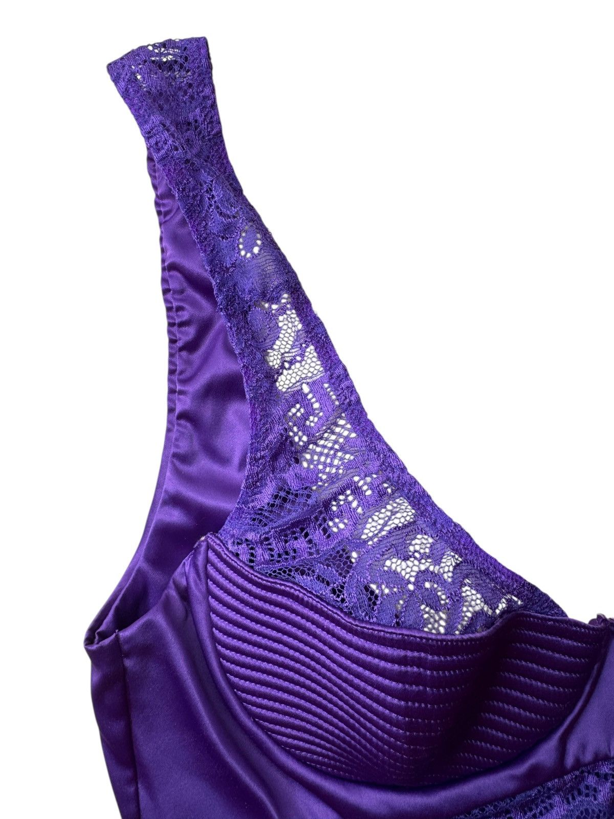 Versace Versace Purple Satin & Lace Bra Made in Italy – US 32B Size XS / US 0-2 / IT 36-38 - 4 Thumbnail